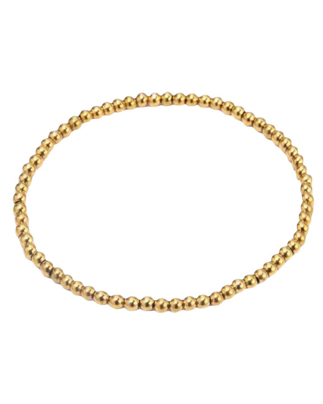 3mm Elastic Gold Ball Bracelet