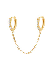 Load image into Gallery viewer, Ava Gold Plated Chain Huggies