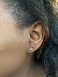 Nola Studs Pink | Gold Plated 925 Sterling Silver