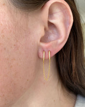 Load image into Gallery viewer, Double Eve Chain Huggies | 925 Sterling Silver Gold Plated