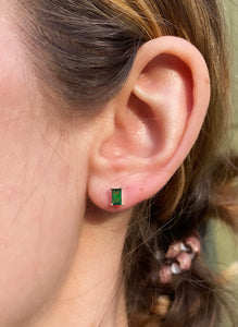 Billy Studs Emerald | Gold Plated 925 Sterling Silver
