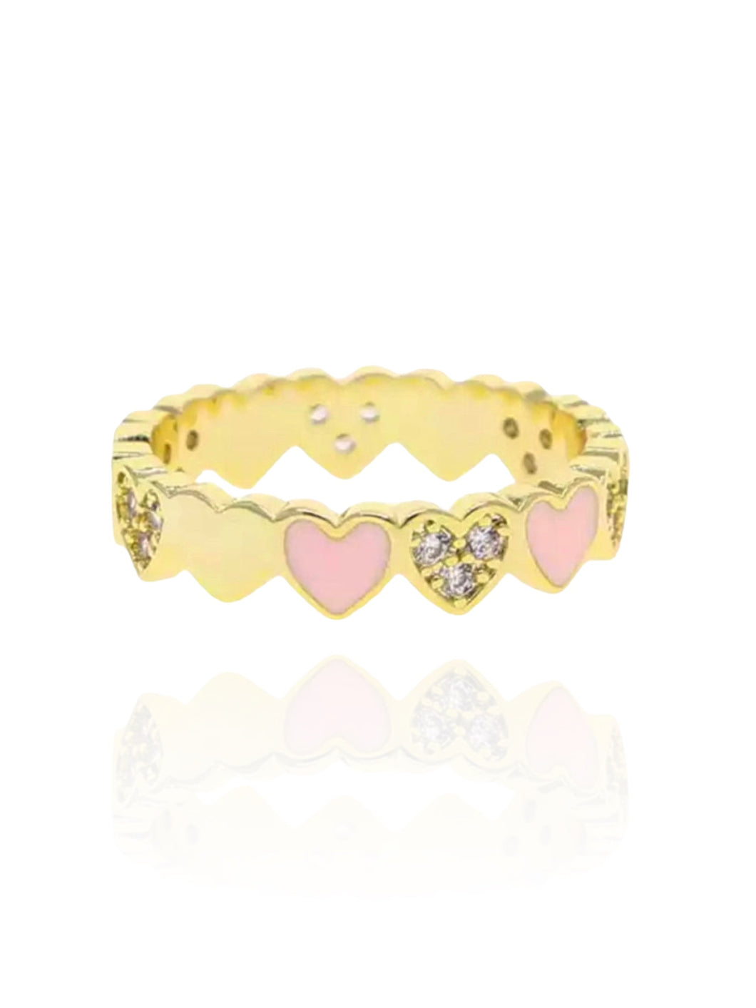 Heart You Ring Light Pink | Gold Plated 925 Sterling Silver