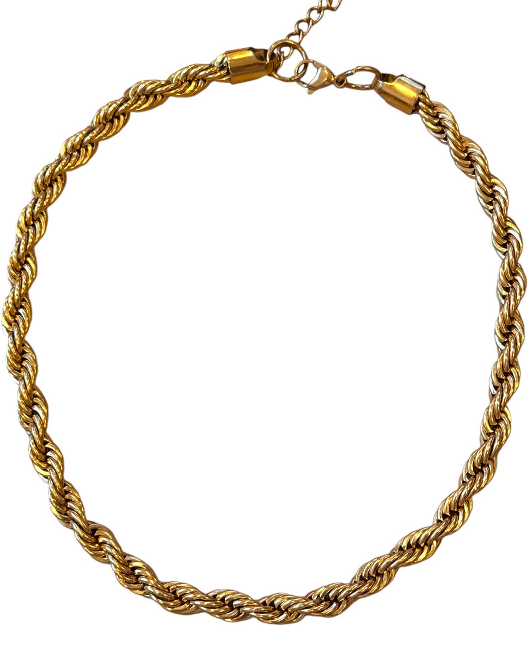 8mm Chunky Kelsi Rope Necklace Gold  | Gold Plated Stainless Steel