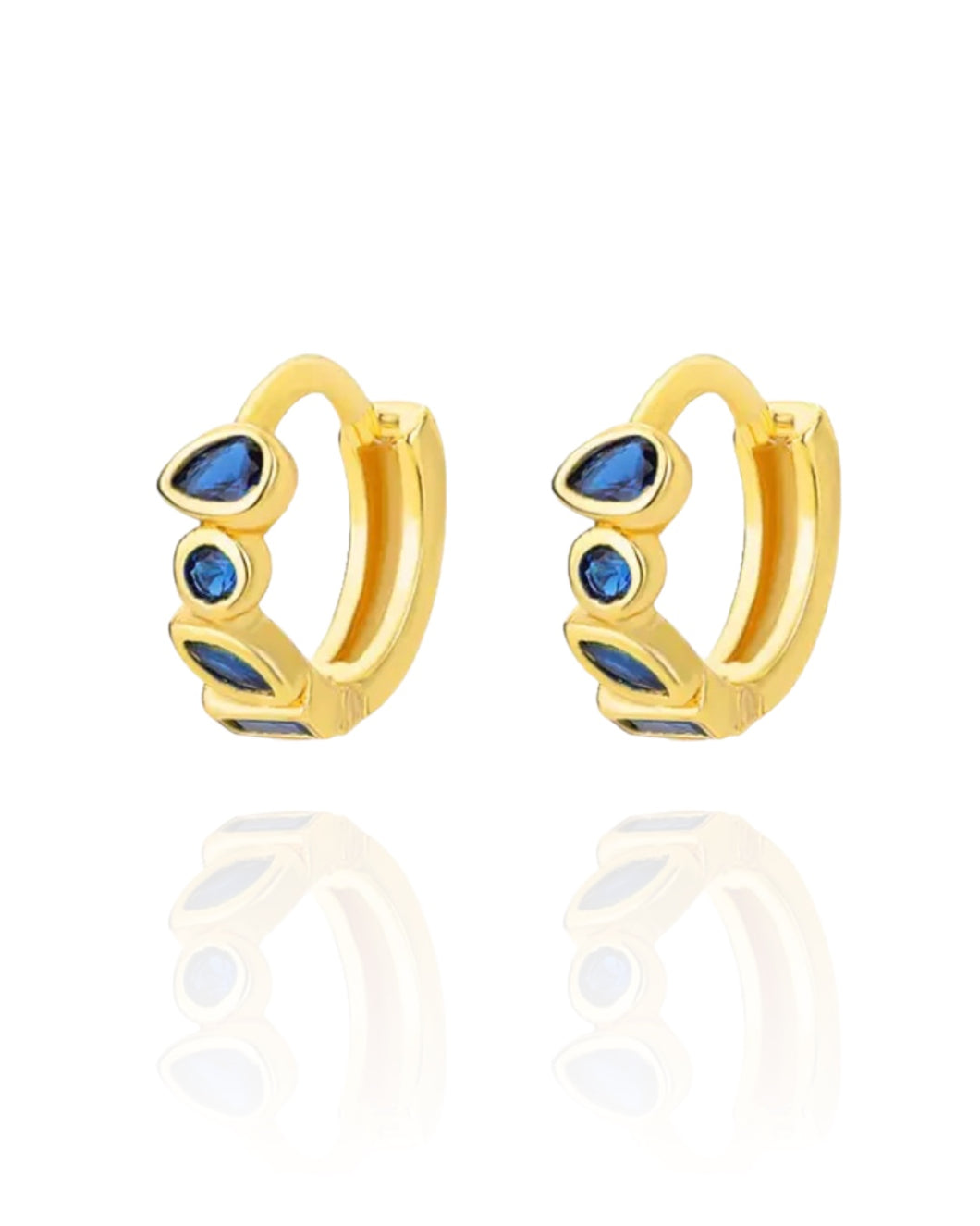 Zelda Sapphire Huggies  | Gold Plated 925 Sterling Silver