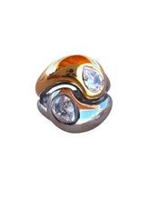 Load image into Gallery viewer, Bri Two Tone Statement Ring  | Stainless Steel Gold Plated
