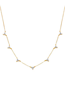 Trio Triangle Gold Necklace | Gold Plated 925 Sterling Silver