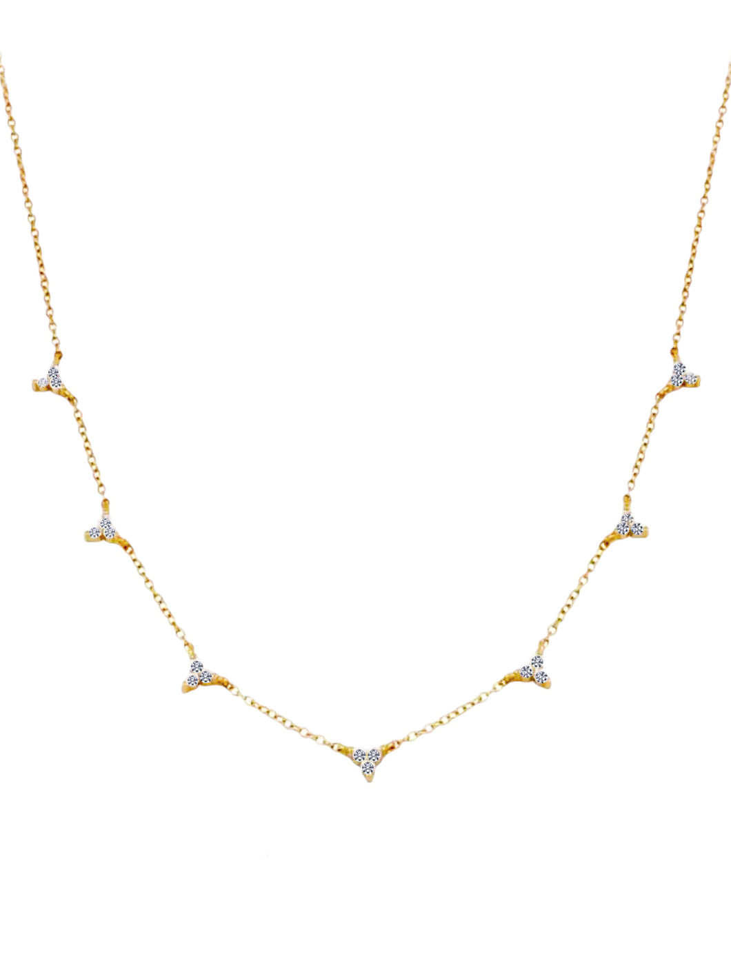 Trio Triangle Gold Necklace | Gold Plated 925 Sterling Silver
