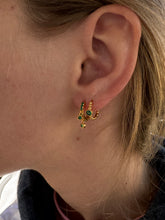 Load image into Gallery viewer, Aurelie Emerald Dangly Earrings | Gold Plated 925 Sterling Silver
