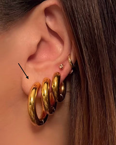 Large London Thick Hoops Silver 20mm | Stainless Steel