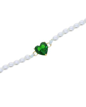 Load image into Gallery viewer, Emerald Heart Pearl Necklace
