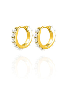 Adora Pearl Huggies  | 925 Sterling Silver Gold Plated