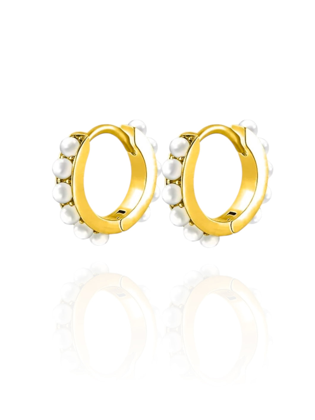 Adora Pearl Huggies  | 925 Sterling Silver Gold Plated