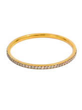 Load image into Gallery viewer, Evania Eternity Diamond Band Gold Ring | Stainless Steel Gold Plated

