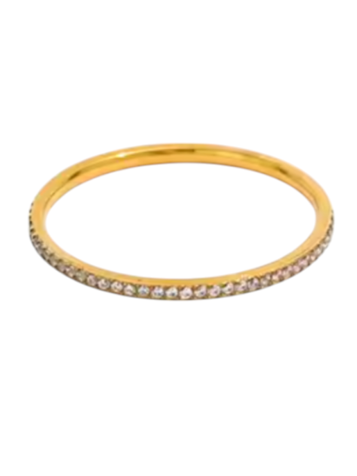 Evania Eternity Diamond Band Gold Ring | Stainless Steel Gold Plated