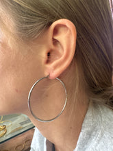 Load image into Gallery viewer, Thin Eden Large Hoops Silver 50mm | Stainless Steel
