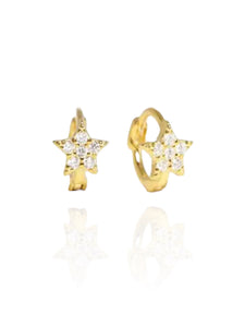 Teeny Tiny Star Huggies | Gold Plated 925 Sterling Silver