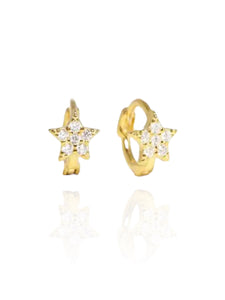 Teeny Tiny Star Huggies | Gold Plated 925 Sterling Silver