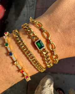 Bobbi Chunky Emerald Cuban Bracelet
