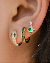 Load image into Gallery viewer, Anais Emerald Star Studs | Gold Plated 925 Sterling Silver
