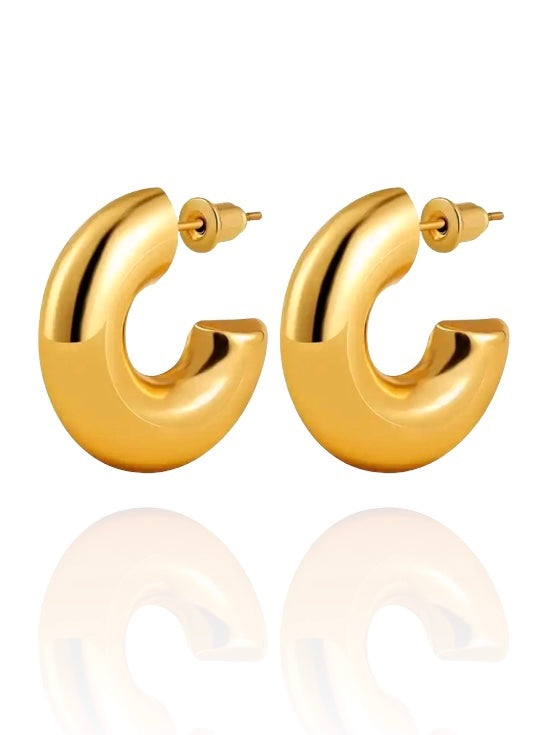Gia Hoops Gold | Stainless Steel Gold Plated