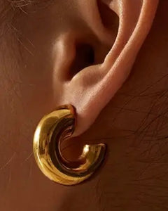 Gia Hoops Gold | Stainless Steel Gold Plated