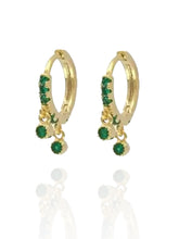 Load image into Gallery viewer, Aurelie Emerald Dangly Earrings | Gold Plated 925 Sterling Silver
