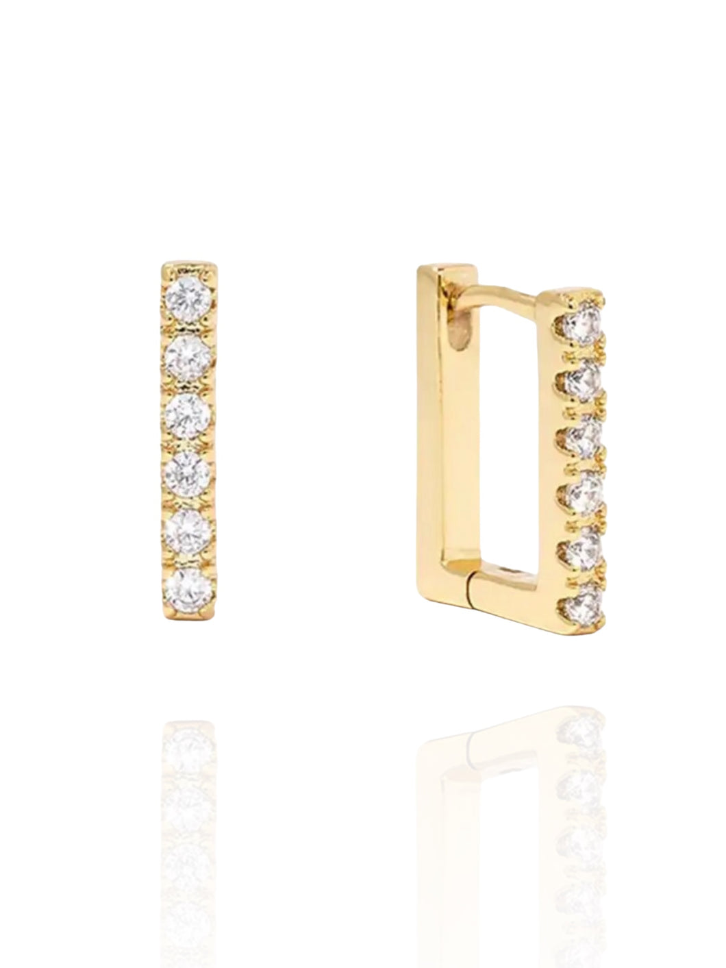 Square Huggies | Gold Plated 925 Sterling Silver