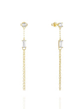 Load image into Gallery viewer, Marguerite White Chain Drops | Gold Plated 925 Sterling Silver
