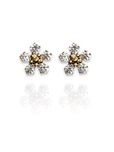 Load image into Gallery viewer, Tiny Crystal Daisy Studs | Gold Plated 925 Sterling Silver
