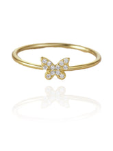 Load image into Gallery viewer, Tiny Gold Butterfly Ring | Gold Plated 925 Sterling Silver
