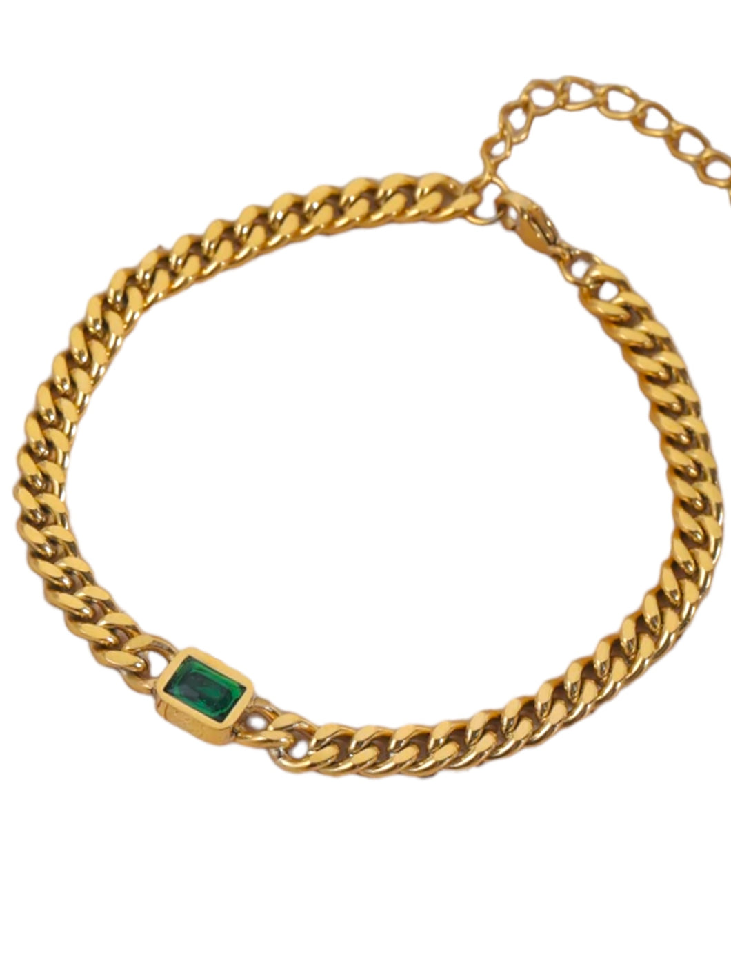 Bobbi Chunky Emerald Cuban Bracelet