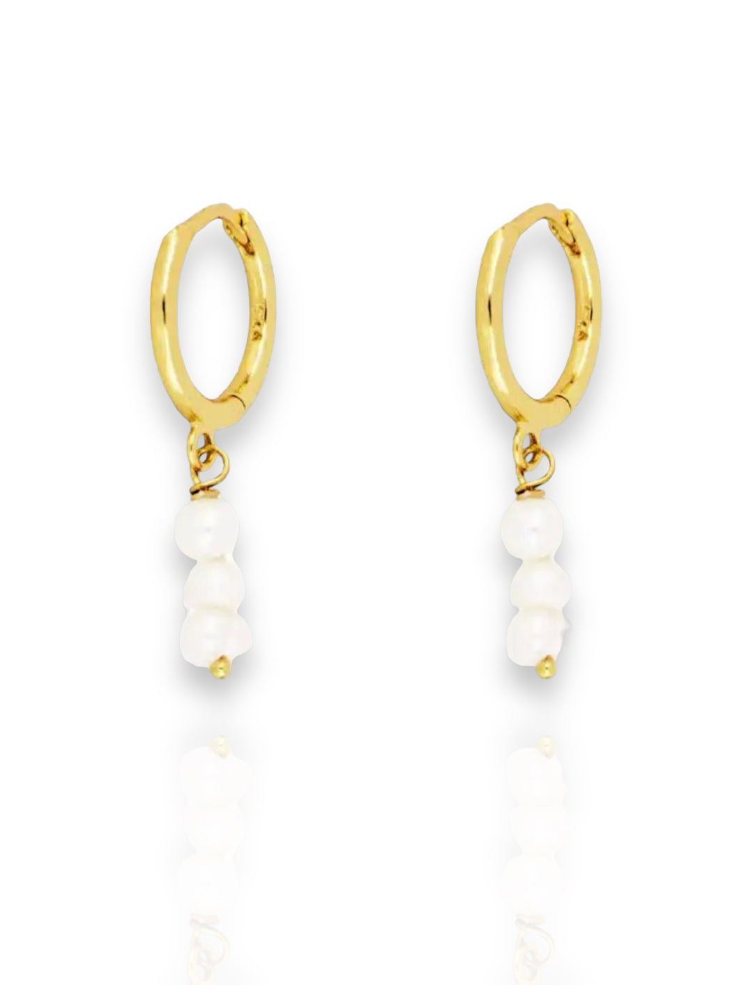 Triple Pearl Drops | Gold Plated 925 Sterling Silver
