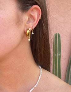 Solitaire Pearl Gold Drops