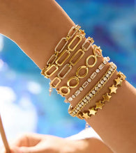 Load image into Gallery viewer, Pave Oval Link Gold Bracelet | Stainless Steel Gold Plated
