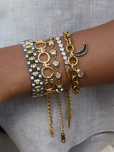 Load image into Gallery viewer, Two Tone Round Link Bracelet | Stainless Steel Gold Plated
