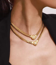 Load image into Gallery viewer, Calista Curb Chain Disk Gold Necklace | Stainless Steel Gold Plated
