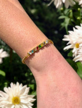 Load image into Gallery viewer, Rainbow Baguette Bracelet | Stainless Steel Gold Plated
