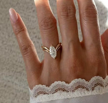 Load image into Gallery viewer, Melania Marquis Dimond Gold Ring | Stainless Steel Gold Plated
