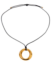 Load image into Gallery viewer, Olive O Gold Ring Cord Necklace | Stainless Steel Gold Plated
