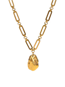 Pebble Mixed Link Gold Necklace | Stainless Steel Gold Plated