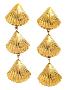Triple Shell Gold Drops | Stainless Steel Gold Plated