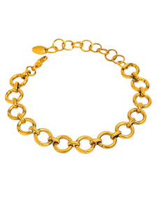 Claudia Circle Link Gold Bracelet | Gold Plated Stainless Steel