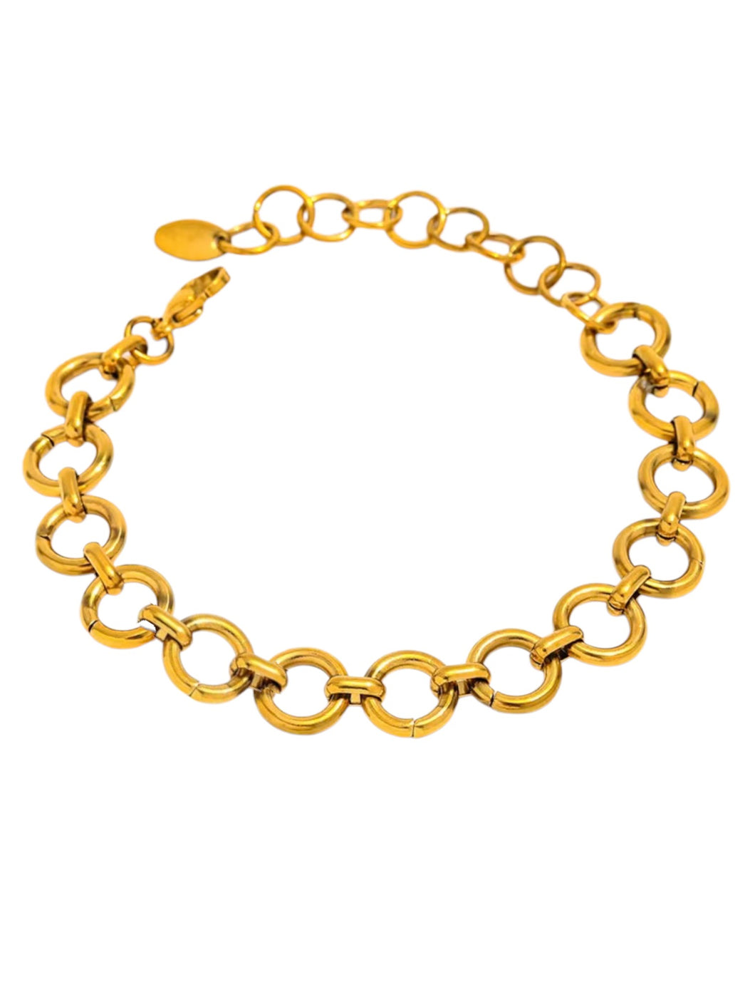 Claudia Circle Link Gold Bracelet | Gold Plated Stainless Steel