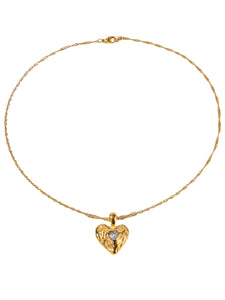Crystal Double Heart Gold Necklace | Stainless Steel Gold Plated