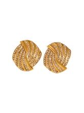 Load image into Gallery viewer, Maja Pave Statement Gold Earrings | Stainless Steel Gold Plated
