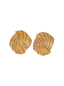 Maja Pave Statement Gold Earrings | Stainless Steel Gold Plated