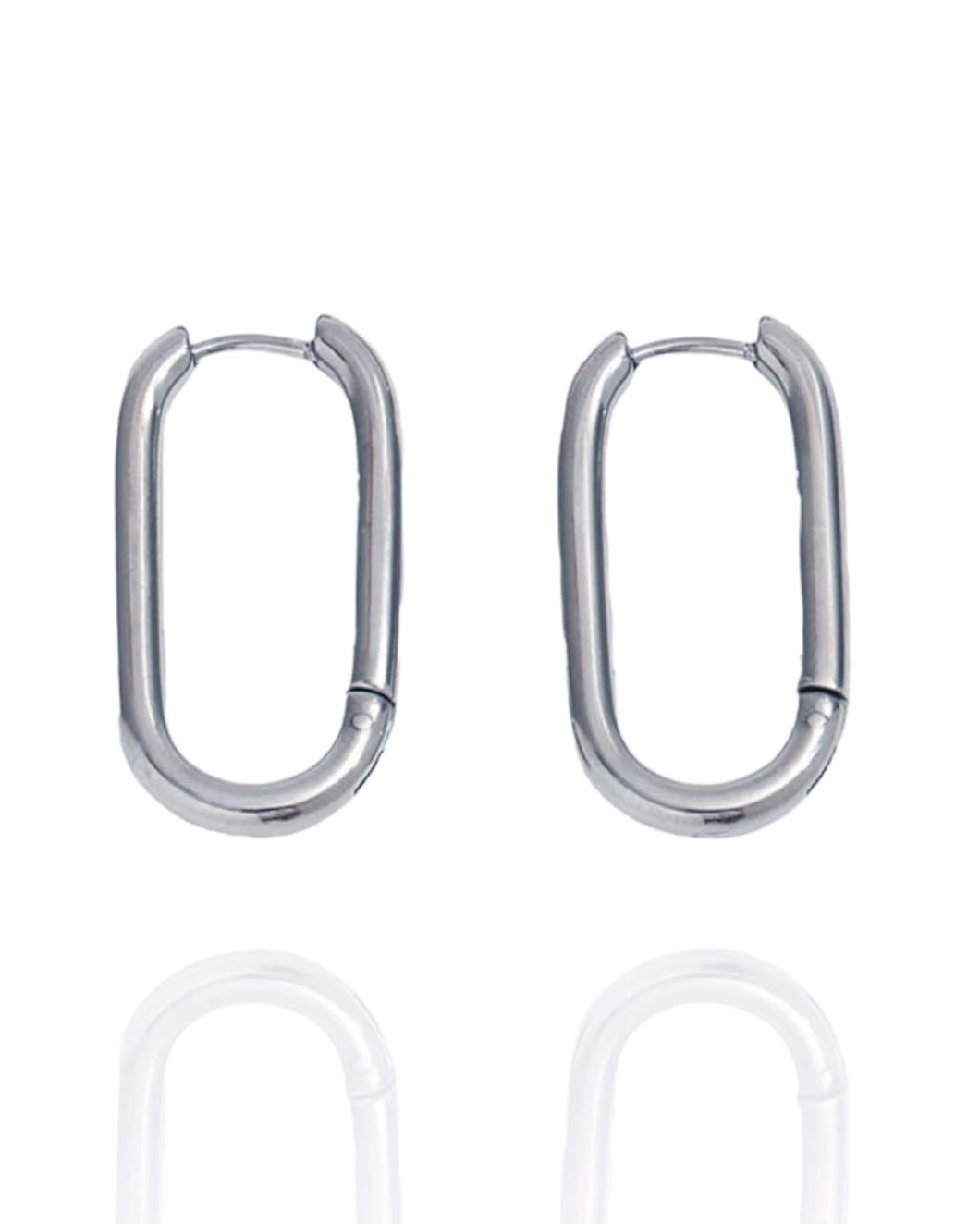 Oval Hoops Silver