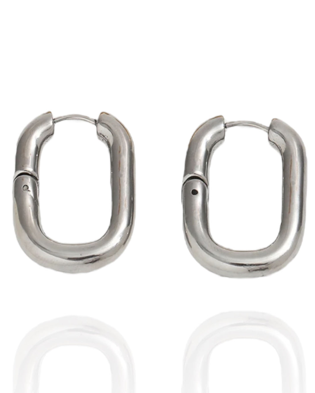 Olivia Oval Hoops Silver