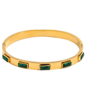 Load image into Gallery viewer, Scottie Baguette Emerald Bangle

