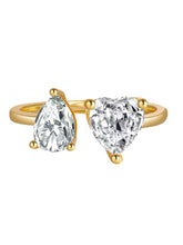 Load image into Gallery viewer, Toi et Moi Pear Heart Ring
